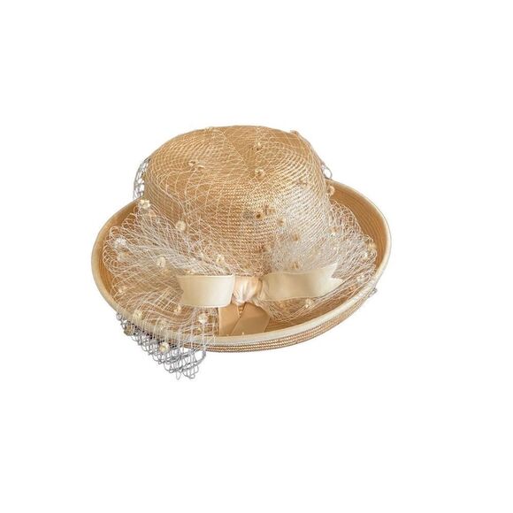 Plaza suite by Betmar ivory, netted embellished, hat - Picture 2 of 3